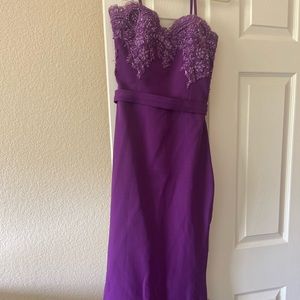 Custom made gown with beaded top and train